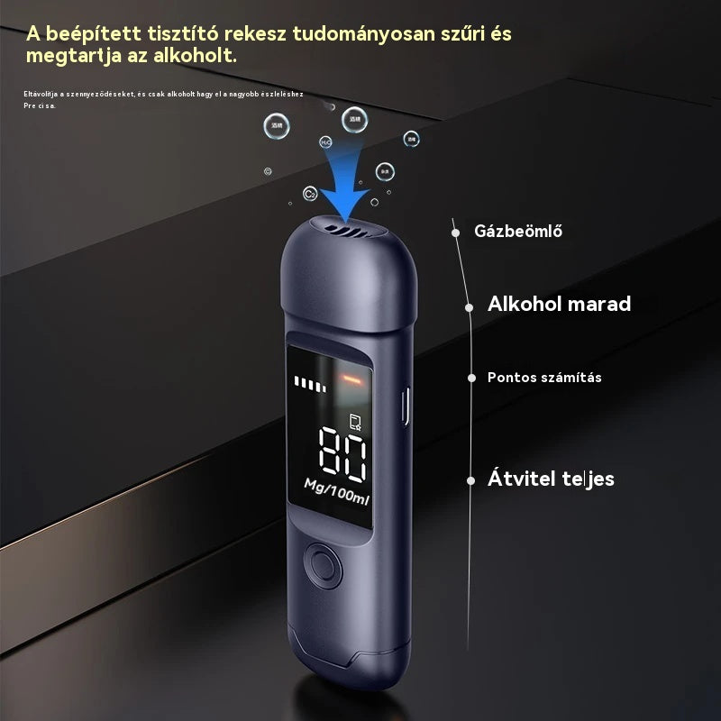 🍷🚗 Nagy pontosságú hordozható alkoholszonda – Mérj vezetés előtt