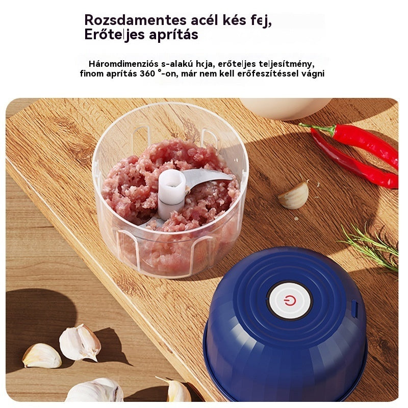 💥UTÓS NAP 50% KEDVEZMÉNY!⏰TÖBB MINT 50 000 ELADOTT DARAB!🧄 Elektromos fokhagyma aprító, mini hordozható zöldségaprító