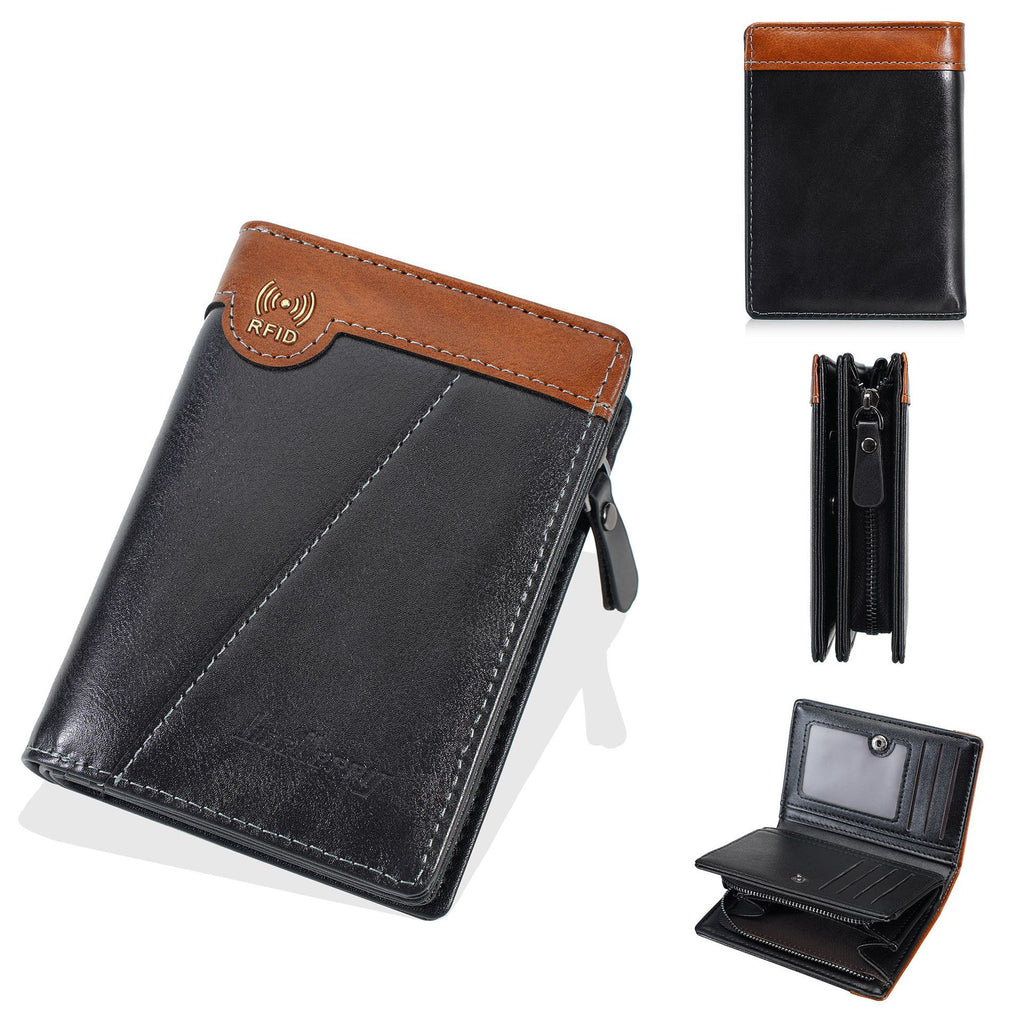 ✨Új prémium retró stílusú cipzáras férfi pénztárca RFID lopásgátló funkcióval.
