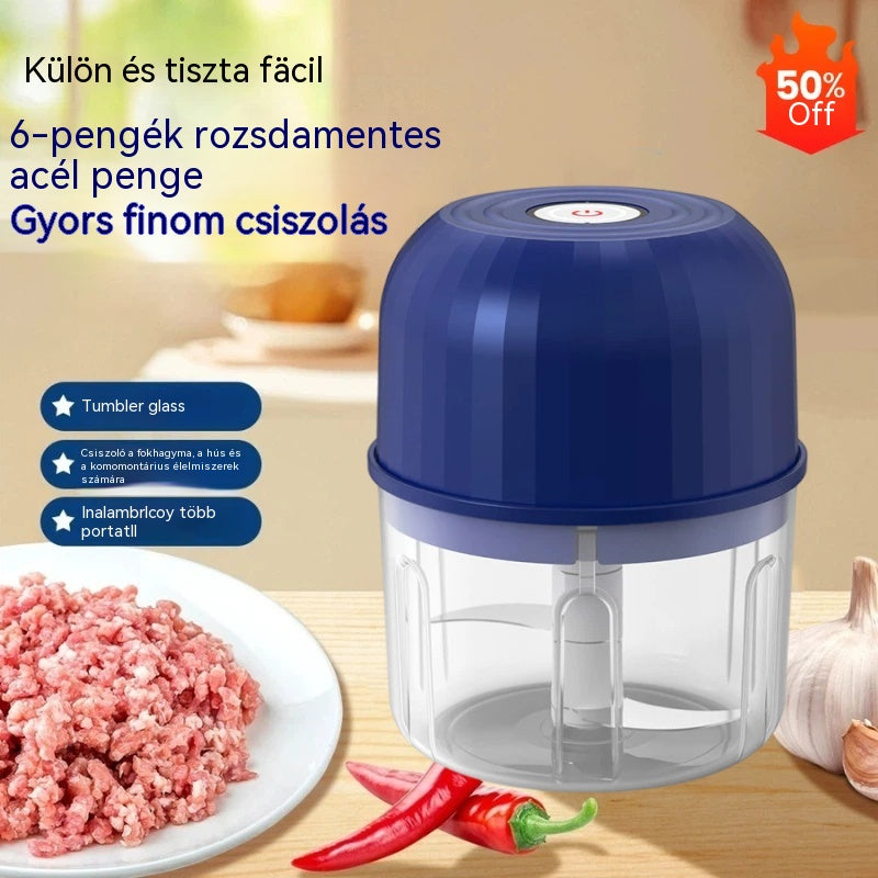 💥UTÓS NAP 50% KEDVEZMÉNY!⏰TÖBB MINT 50 000 ELADOTT DARAB!🧄 Elektromos fokhagyma aprító, mini hordozható zöldségaprító